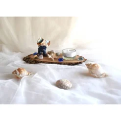 Tischdeko Baumscheibe "Matrose mit Schiff"