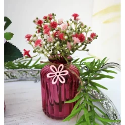 Tischdeko dekorierte Vase 3er Set rosa Stückpreis 7,95 Euro