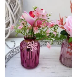 Tischdeko dekorierte Vase 3er Set rosa Stückpreis 7,95 Euro