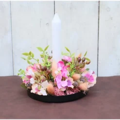 Tischdeko Schreibtisch Deko Kerzenhalter Gesteck Wohndeko Aufsteller rosa