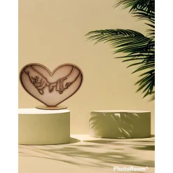 Tischdekoration Filigranes Herz aus MDF – personalisiert mit Lasergravur