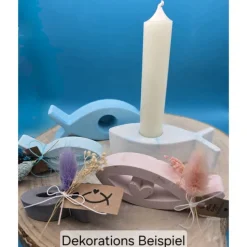 Tischdekoration Fische aus Raysin in Pastell – Stimmungsvolle Deko für kirchliche Feste