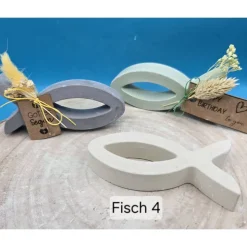 Tischdekoration Fische aus Raysin in Pastell – Stimmungsvolle Deko für kirchliche Feste