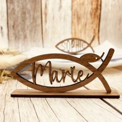 Tischdekoration zur Taufe | personalisierte Gastgeschenke zur Kommunion | Symbol für Konfirmation | Fisch Symbol