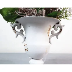 Tischgesteck mit Rose, weiß edel, Tischdeko