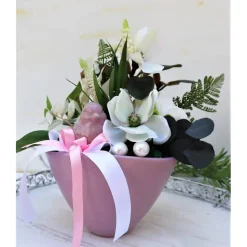 Tischgesteck Tischdeko rosa weiß