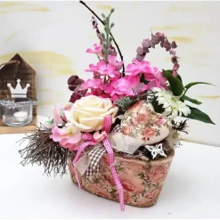 Tischgesteck Tischdeko romantisch  mit Rose