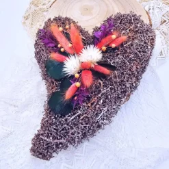 Tischgesteck Trockenblumen | Deko Trockenblumen | Geschenk Geburtstag | Gesteck mit Trockenblumen | Herz | Mitbringsel