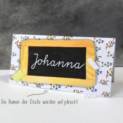 Tischkarte Einschulung Schiefertafel