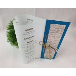 Tischkarte FISCHE Kommunion Konfirmation Firmung petrol oder Wunschfarbe