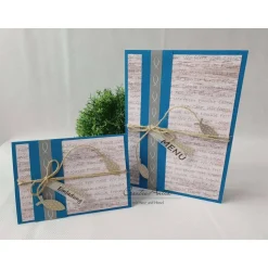 Tischkarte FISCHE Kommunion Konfirmation Firmung petrol oder Wunschfarbe