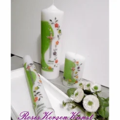 Tischkerze * Gastgeschenk-Kerze * Patenkerze * Kommunion * Konfirmation * Taufe * Geburt *