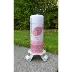 Tischkerze - Kerze - Fisch - Wasser - Mädchen - Junge - Kerze - Taufe - Handarbeit - keine Folie - inkl. Wachsbeschriftu