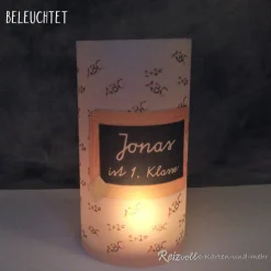 Tischlicht Lichthülle Einschulung – Schiefertafel Deko zum Schulanfang