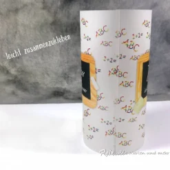Tischlicht Lichthülle Einschulung – Schiefertafel Deko zum Schulanfang