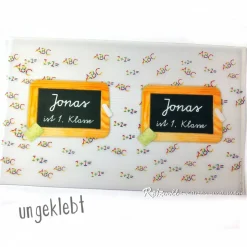 Tischlicht Lichthülle Einschulung – Schiefertafel Deko zum Schulanfang