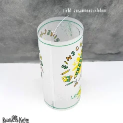 Tischlicht Lichthülle Einschulung Schultüte – Personalisierte Deko zur Einschulungsfeier