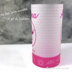 Tischlicht Lichthülle Einschulung Mädchen – Deko zur Einschulungsfeier