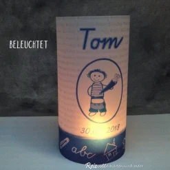 Tischlicht Lichthülle Einschulung Junge – Deko zum Schulanfang