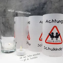 Tischlicht Lichthülle Einschulung Schulanfang 