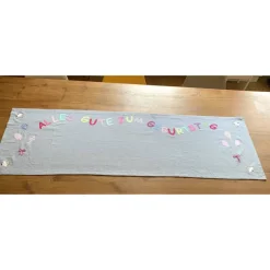 Tischläufer ALLES GUTE.., geburtstag, deko, party, kindergeburtstag, mädchen, personalisierbar, luftballons, 45 x 140