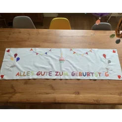 Tischläufer ALLES GUTE.., geburtstag, deko, party, kindergeburtstag, personalisierbar, luftballons, 4