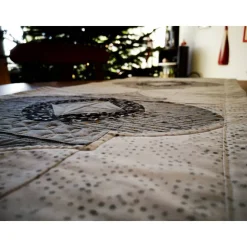 Tischläufer Weihnachtsornament – Patchwork Einzelstück aus Baumwolle für Advent & Weihnachten