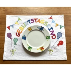 Tischset GEBURTSTAGSKIND, Tischdecke, Geburtstag, Tischläufer, Geburtstagsdeko, Luftballons, Girlande,