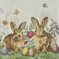 Tischset Tulip Patch – Frühlingshafte Grüntöne & dezente Tulpen | Gobelin 32x48cm