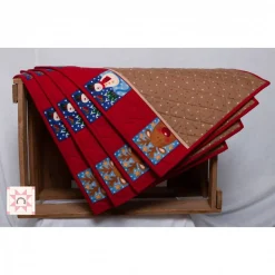 Tischset, Weihnachten, rot/hellbraun, 2tlg.