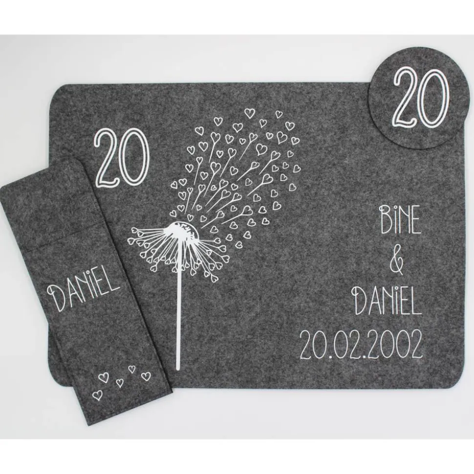 Tischset zum Hochzeitstag, Valentistag, Jubiläum