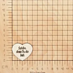 Tischstreu aus Holz 10tlg mit Schrift "Schön, dass Du da bist" Streudeko Konfetti DIY