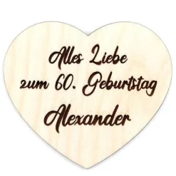 Tischstreu Holz 9tlg. Personalisiert Geburtstagszahl mit Namen Deko Herzen Basteln, Verzieren, Dekorieren DIY