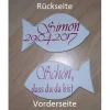 Tisckarte, Gästegeschenk Fisch aus Holz