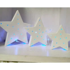 Tolles 3teiliges Sternenset aus Keramik zum Beleuchten