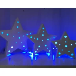 Tolles 3teiliges Sternenset aus Keramik zum Beleuchten