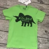 Tolles T-shirt gr.116/122 Einschulung Schulkind in grün mit Dino