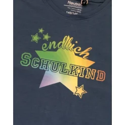 Tolles T-shirt gr.140/146 Einschulung * endlich Schulkind * in Blau mit Bunt
