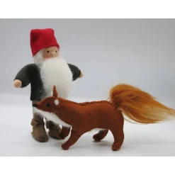 Tomte mit Fuchs - Jahreszeitentisch - Blumenkinder -Waldorf - Art.Nr. HE18