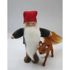 Tomte mit Fuchs - Jahreszeitentisch - Blumenkinder -Waldorf - Art.Nr. HE18