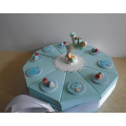 Torte Geldgeschenk  Taufe Geburt Junge Schachteltorte  Papiertorte  Geschenkidee