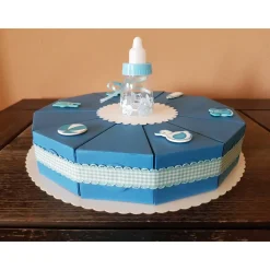 Torte zur Geburt Junge  Torte für Neugeborene  Baby Torte  Geburtstorten  Baby  Blau  Papiertorte
