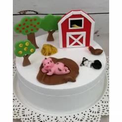 Tortenaufleger Fondant Geburtstag Tortendeko Bauernhof Schwein Katze Scheune