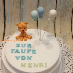 Tortenaufleger Fondant Geburtstag Tortendeko Taufdeko Tiger Baby