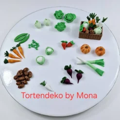 Tortenaufleger Fondant Geburtstag Tortendeko Bauernhof Bio Gemüse Kalb Biobauer