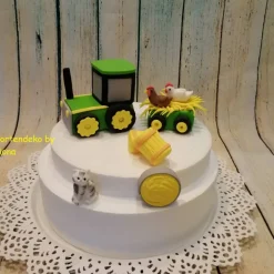 Tortenaufleger Fondant Geburtstag Tortendeko Bauernhof Hühner Schweine