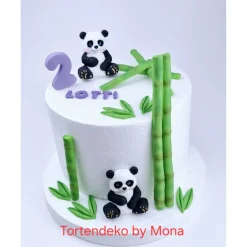 Tortenaufleger Fondant Geburtstag Taufe – Elefantenpärchen & Dschungel Tortendeko personalisiert