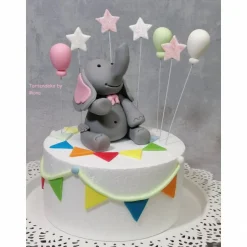 Tortenaufleger Fondant Geburtstag Tortendeko Elefanten Mädchen  Ella