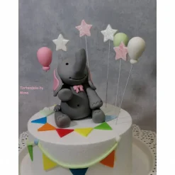 Tortenaufleger Fondant Geburtstag Tortendeko Elefanten Mädchen  Ella
