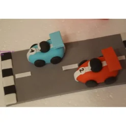 Tortenaufleger Fondant Geburtstag Tortendeko Auto Fondantfigur Tortenfigur Zahl Junge Strasse Rennautos